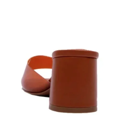 !! NEW !! Transparent Block Heel Mules in Coffee - Picture 2 of 6